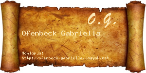 Ofenbeck Gabriella névjegykártya